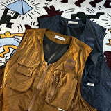 Riolio American Outdoor Multi-function Short Vest Jacket Basic Commuting Versatile Vest Cityboy Workwear Waistcoat Aesthetic Urban Chic