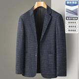 Riolio New Men's Blazer Fashion Middle-aged Business Casual Professional Wear Casual Loose British Style Sub-trend Four Seasons Suit