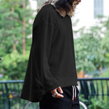 Riolio Spring And Autumn Korean Style Sweater Men's Casual Loose Plus Size men's Clothing Waffle Fabric Crew-neck Long-sleeved Pullover