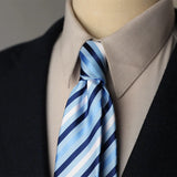 Riolio  Handmade 8cm Dots Striped Neckties Business Formal Dress Professional Men's Silk Ties Wedding Party Suit Cravat Brown Neck Tie
