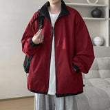 Riolio  Sparkling Men's Windbreaker Loose Reversible Track Jackets Men Vintage Varsity Jacket Retro Garment Spring Summer Men Clothing