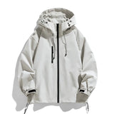 Riolio Casual Solid Color Men's Jacket Hooded Couple Outfit Unisex Outdoor Sports Hiking Jacket High Quality Men's Hiking Casual Top