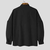 Riolio  Mens Shirt Flowing Collar Dropped Shoulder Casual Shirt Autumn Streetwear Fashion Youth Campus Long-Sleeve Top Men'S Clothing