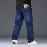 Riolio  Mens Large Size Black Jeans 10XL Oversize High Waist Loose Trousers Husband Plus Size Loose Denim Trousers Blue Male Denim Pants