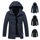Riolio Men Winter New High Quality New Brand Hooded Casual Fashion Long Thicken Outwear Parkas Jacket Windbreaker Coats Men Clothing