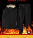 Riolio Winter Soild Color Men's Sets Thick Fleece Two Pieces Set Mens Set Warm Cashmere Tracksuit Outerwear Casual Brand Clothing