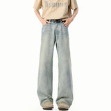 Riolio Straight Leg Floor Length Classic Jeans Trending Comfort Fit Vintage Denim Pants for Men Stylish Durable Trousers