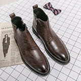 Riolio Casual Chelsea Boots Men Ankel Boots Fashion Retro Business Dress Boots Antumn Bota Masculina