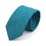 Riolio  Novelty New Solid Color Ties For Men 100%Cotton Handmade High Quality Necktie Pink Green Orange 6.5cm Skinny Slim Ties Accessory