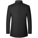 Riolio Men Cashmere Blazers Suits Jackets Stand-up Collar Business Casual Suits Coats Male Slim Fit Blazers Jackets Blazers Coats