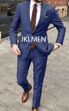 Riolio Men's Suit   Handsome Casual 2 Piece Suit For Men Wedding Tuxedos Notched Lapel Groomsmen  Business  Prom Blazer