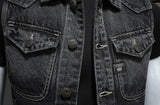 Riolio High-end Heavy Motorcycle Retro Fashion Handsome with Trend Black Gradient Male Denim Vest Sleeveless Vest  S-6XL