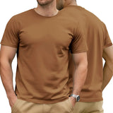 Riolio  Men's Cotton Solid T-shirt Summer Casual Crew Neck Short Sleeve Sport Tee