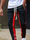 Riolio Men Sweatshirts Jogging Pants Men Casual Pants Men Stylish Color Block Zip Pockets Drawstring Sports Skinny Pants Trousers Pants