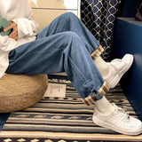 Riolio  Corduroy Pants Men's Autumn and Winter Trend Sports Pants Loose Straight Wide Leg Casual Pants Men