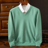 Riolio  Super Cashmere Sweater Men Thick Pullover Autumn Winter Warm Classic V-neck Clothes Male Jumper Jersey Hombre Pull Homme 4XL