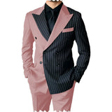 Riolio  New Men's Suit Two-piece Set Patchwork Color Contrast Business Formal Sina Best Man Wedding Dress