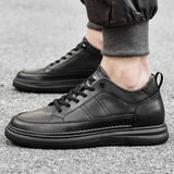 Riolio  Spring Autumn Men's Inner Heightening Shoes Leather Sports Casual Shoes Invisible Height Increasing Shoes Men Sport Elevator 8CM