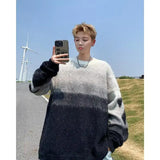 Riolio aduated adient  Fur round Ne Sweater Men Winter Trend Loose Lazy Sle Warm Inner Knitwear Boys Haome