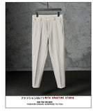 Riolio New Fashion Male Suit Pants Light Luxury Draped Cropped Button-down Business Casual Pants Premium Slim-fit Elegant Dress Trouser