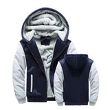 Riolio Winter Jacket Men Warm Coat Thick Fleece Male Zipper Hooded Jackets Casual Hooded Sportswear Outerwear Long Sleeves Sports Hoody