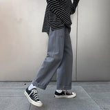 Riolio  Fashion Solid Color Personality Pocket Men's Cargo Pants Classic Loose Straight Cylinder Street Casual Wide-leg Male Trousers