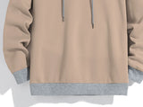 Riolio Men's Solid Color Hooded Hoodie Light Fleece Hoodie Long Sleeve Hooded Sports Hoodie