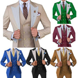 Riolio  Men's Slim Fit 3 Piece Tuxedo Suit Classic Formal Blazer Vest And Pant Set for Wedding Party Prom Business Casual Occasions