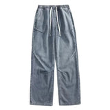 Riolio New Hip Hop Fashion Drawstring Jeans Men's Streetwear Vintage Wide Leg Straight Denim Trousers Y2K Baggy Pantalones Hombre