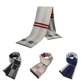 Riolio  Men Scarf For Man Winter Copy Cashmere Shawl Luxury Brand Scarf Soft Keep Warm Outdoor Grey Knit Neckerchief Men Shawl Wrap Gift
