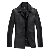 Riolio Men Soft PU Leather Jacket Male Business Leather Jacket Casual Coats Man Jaqueta Masculinas Inverno Couro Large Size XXXL 4XL