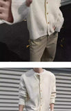 Riolio New American Style Men Cardigan Luxury Knitted Button-down Solid Color Long Sleeve Sweater Jacket Casual High Quality Knitwear
