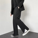 Riolio Suit Pants Men Fashion Society Mens Dress Pants Korean Loose Straight Wide Leg Pants Mens Formal Trousers