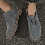 Riolio  Men Shoes Casual Non Slip Wear Resistant Suede Daily Business Shoe Hot Sale Round Toe Low Top British Styl