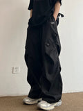 Riolio  Techwear Parachute Cargo Pants Men Hip Hop Wide Leg Trousers Male Quick Drying Streetwear Loose Oversize Korean Hip Hop