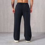 Riolio American Style New Men's Sports Pants Spring Autumn Outdoor Jogging Muscle Fitness Embroidered Straight Casual Long Pants