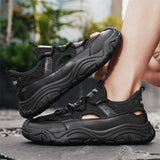 Riolio  Black Fashion Designer Men's Sandals Breathable Casual Shoes for Men Outdoor Non Slip Beach Sandals New Male Platform Sandalias