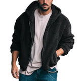 Riolio Zipper Vintage Jacket Coat Men Casual Streetwear Turn Down Solid Overcoat with Pocket Autumn and Winter Outwear