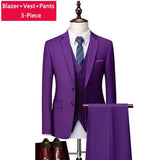 Riolio  M-6XL ( Jacket + Vest + Pants ) Boutique Pure Color Mens Business Formal Suit 3Piece Set and Two-piece Set Groom Wedding Dress