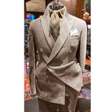 Riolio  New Men's Corduroy Grass Green Suit Two-piece Solid Color Business Casual Suit Suit Pant Sets Blazers Man Suite Costumes Elegant