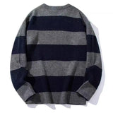 Riolio  Autumn Men's O-Neck Striped Sweater Casual Men Warm Cashmere Knitted Pullover Men Classic Loose Knitwear Sweaters Clothing