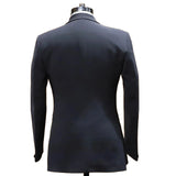 Riolio  Men's Suit 2 Pieces Blazer Vest One Button Peaked Satin Lapel Sequins Business Slim Fit Formal Work Wedding Groom