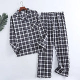 Riolio Plaid Design Multi Colors Warm Cotton Flannel Long-sleeved Trousers Pajamas for Men Autumn and Winter Homewear Sleepwear Sets