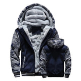 Riolio Winter Jacket Men Warm Coat Thick Fleece Male Zipper Hooded Jackets Casual Hooded Sportswear Outerwear Long Sleeves Sports Hoody