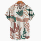 Riolio Summer Hawaiian Shirt For Men 3D Retro Coconut Tree Pattern Short Sleeve Vacation Breathable Casual Design Clothing Fashion