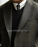 Riolio  Modern Man Trench Coat Customized Full Man Terno Fashion Notched Lapel Double Breasted Elegant Men's Winter Jacket Men Jacket