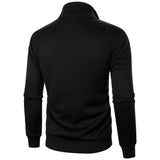 Riolio Men's casual sports zipper stand collar hoodie coat men's solid color cardigan