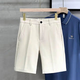 Riolio  Five-point Suit Pants for Men Korean Style Business Shorts Trousers Slim Mid-pants Without Ironing Thin Casual Trousers