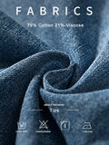 Riolio New Denim Cotton Men's Shirt Long Sleeve Black Blue Drop Shoulder Button Pockets Cowboy Loose Casual Work Jeans Shirts