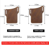 Riolio Men Phone Case Holster Cellphone Loop Holster Belt Waist Bag Props Leather Purse Phone Wallet Running Pouch Travel Camping Bags